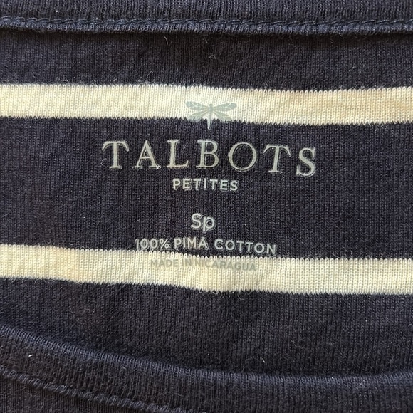 Talbots PIMA COTTON MARINER STRIPE Size SP - Picture 3 of 4